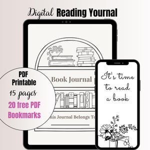 Digital Reading Journal Pastel Aesthetic Book Tracker Book Reviews Reading Log Planner for Book Lovers Book Journal