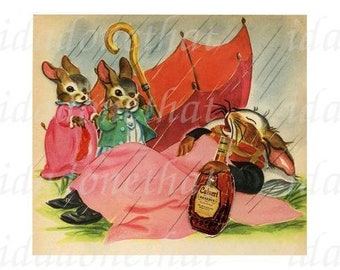 Drunk Bunny every day is fathers day greeting card