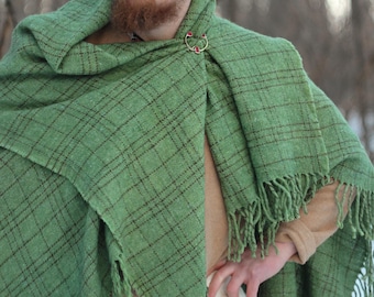 NATURFARBENE UMhängen | Naturfarben, Wikinger Umhang, Mittelalter Umhang, Gewandung, Reenactment Kostüm, 100% Wolle, historische Decke