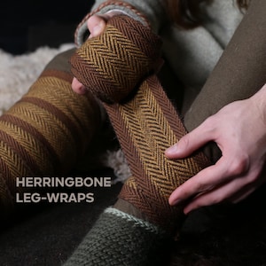 HERRINGBONE LEG-WRAPS | Handwoven leg wraps, handmade leg wrappings, viking costume, roman costume, viking leg bindings