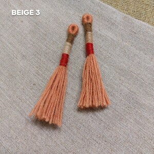 Borlas históricas feitas à mão | Acessório de lã para reconstituição histórica, Idade Média, Vikings, Celtas, Romanos, acessório histórico, 100% lã. Beige 3