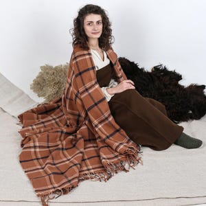 DARK AGE CLOAK | Ochre colors, Viking cape, medieval cloak, living history, reenactment costume, 100% wool, historical blanket, soft wool