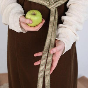 LADOGA GEFLOCHTENER GÜRTEL | Brettchenweben, mit Längsstreifen, historisches Accessoire, 100% Wolle