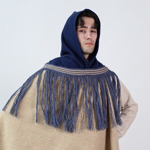 ORKNEY HOOD | Iron Age hood, Scottish hood, historical reenactment, pre-medieval costume, 100% pure wool, 2/2 twill wool