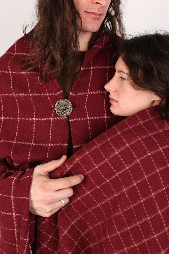 CHECKERED WOOLEN CLOAK  | Merino Twill cape, medieval blanket, Viking coat, Roman cloak, reenactment costume, Celtic shawl, 100% pure wool.