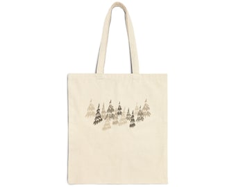 Einkaufstasche aus Baumwollleinen mit Waldmotiv: Umweltfreundlicher Shopper