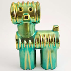 Zsolnay Eosin Art Deco Dog Figurine