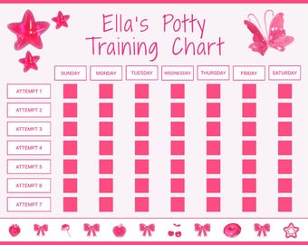 Potty Training Chart Template - Toddler Girl