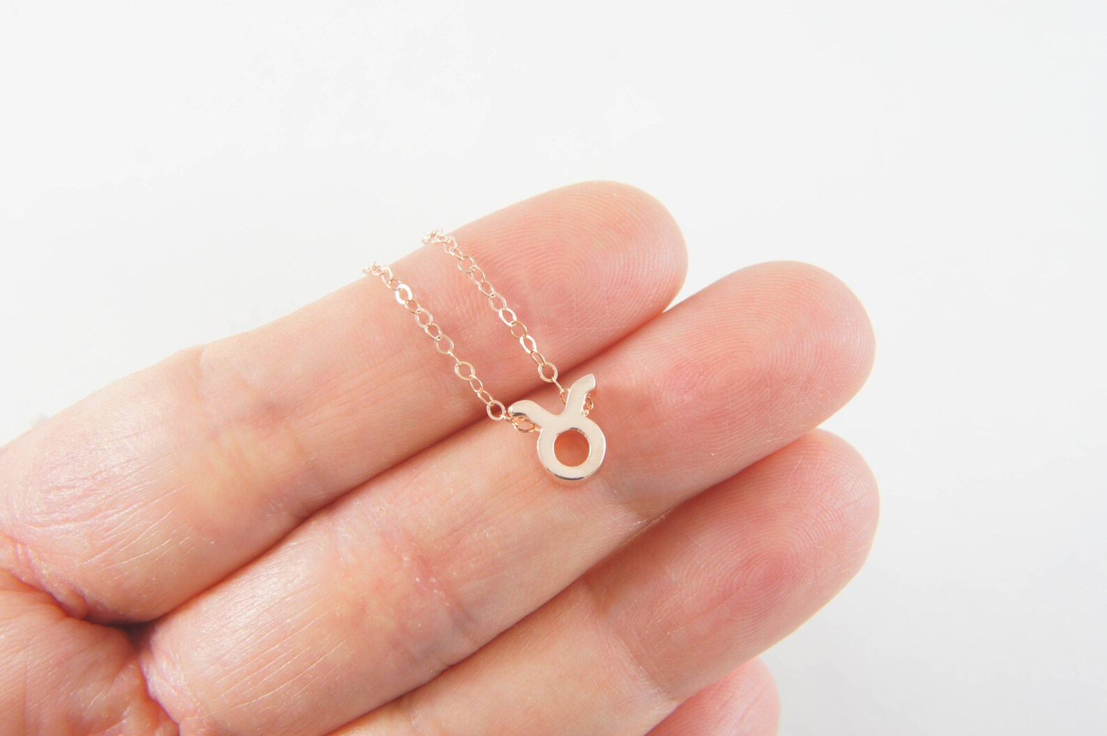 Rose Gold Zodiac Taurus Necklace April May Birthday Gift Etsy