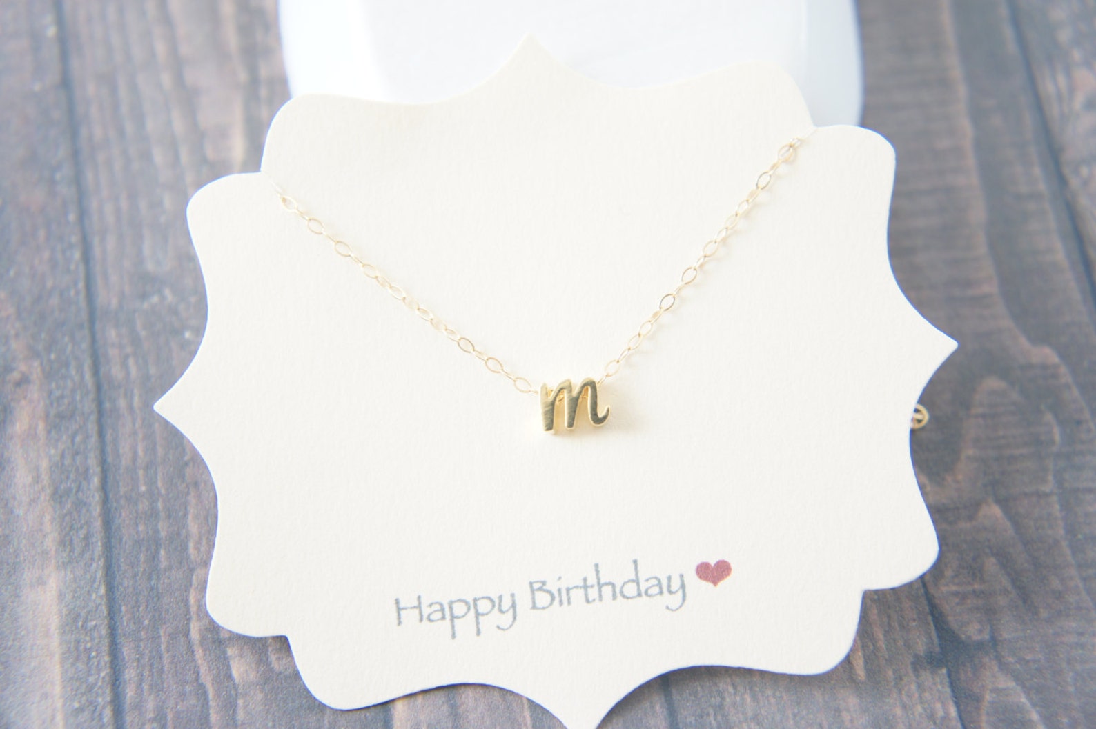 9ct Yellow Gold Letter 'M' Initial Pendant Necklace | 16-20 Inch Chain | Jewellerybox