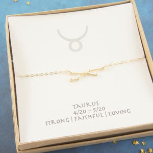 gold zodiac Taurus necklace, April May birthday gift, custom personalized, gift for women girl, minimalist, simple necklace, layered