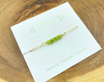 Peridot bracelet with strong magnet clasp, gold, rose gold, silver, August birthstone, healing stone, power stone