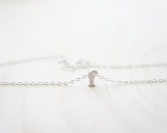 Silver Letter, Alphabet, Initial  "f" necklace, birthday gift, lucky charm, layered necklace, trendy