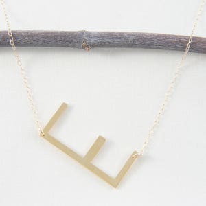 Gold, rose gold, silver, big letter initial alphabet "E" necklace, simple, trendy, minimalist, bridesmaid, gift for woman necklace