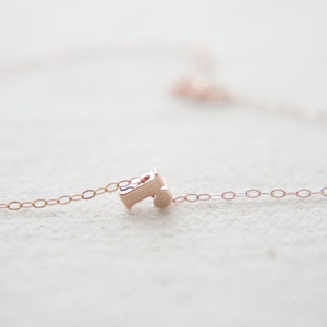 9ct Rose Gold 'R' Initial Adjustable Letter Necklace 38/43cm