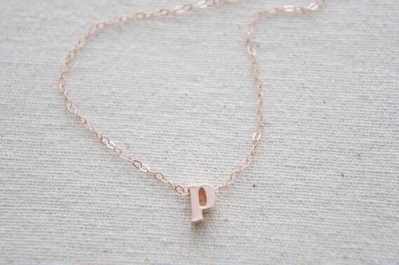 Rose Gold Letter Alphabet Initial p 