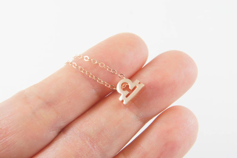 rose gold zodiac Libra necklace, April May birthday gift, custom personalized, gift for women girl, minimalist, simple necklace, layered image 3