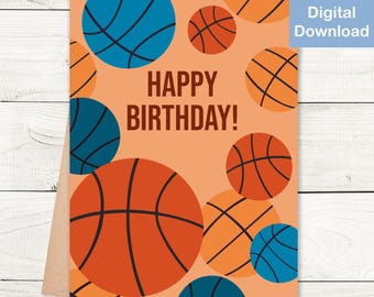 Basketball Birthday Card: Sporty Greeting (Digital Download)