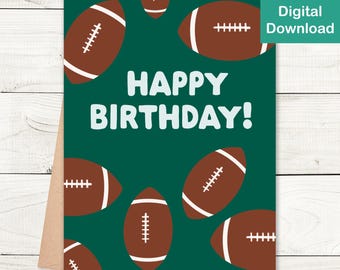 Football Birthday Card: Sporty Greeting (Digital Download)