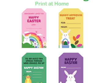 Printable Easter Gift Tags: Bunny & Chick Designs (Digital Download)