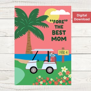 Printable Golf Mother's Day Card - Instant Digital Download - Perfect for Golf Lovers, Mom Love, Happy Mother's Day Card