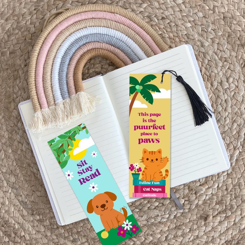 Cute Animal Bookmarks – Printable Set of 8 (digital Download) - Etsy