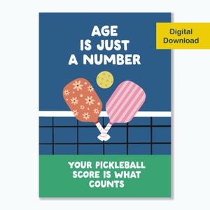 Printable Pickleball Birthday Card - Digital Download - Happy Birthday Card, Pickleball, Score, Paddles