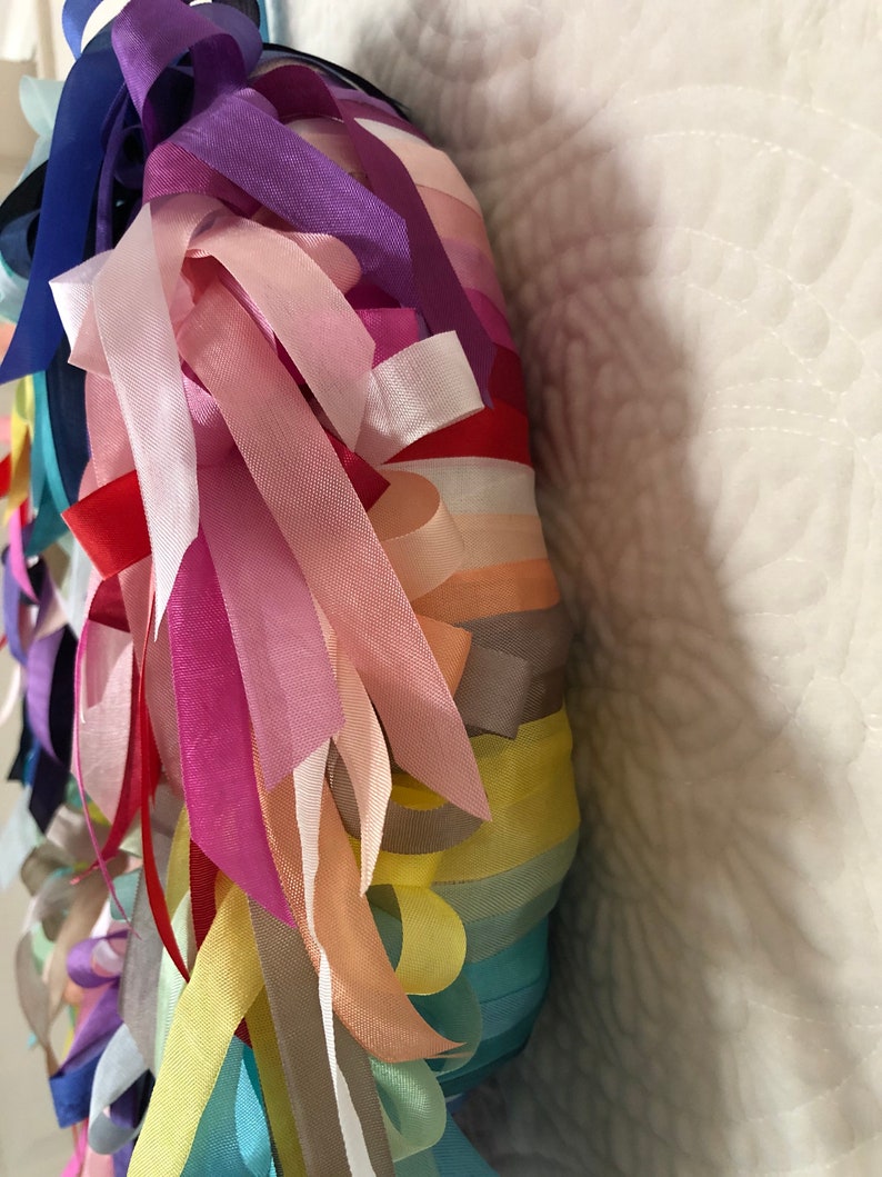 WREATH Rainbow Silk Organza Ribbon Wreath image 9