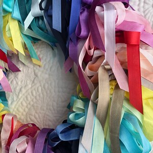 WREATH Rainbow Silk Organza Ribbon Wreath image 6