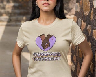 Forever Together Women Jersey Short Sleeve Tee, Together Forever Shirt, Couples Matching Shirt, Romantic Graphic Tee, Forever Together Tee