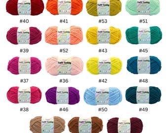 Super Bulky Chenille Yarn #6, 100g Velvet Soft No-Fray Yarn for Crocheting, 50+ Colors