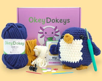 Blip Penguin Crochet Kit – Beginner Amigurumi, DIY Plush Toy