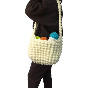 Big Cloud Tote Bag Crochet Pattern Only - Instant Download PDF - Bubble Stitch Bag - Chenille Soft Crochet Pattern - Beginner Friendly