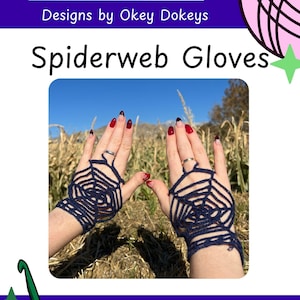 Spiderweb Gloves Crochet Pattern, Gothic Fingerless Arm Warmers (PDF Download)