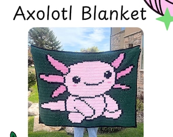 Axolotl Gobelängfilt Virkmönster, C2C Afghansk (PDF-nedladdning)