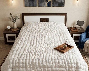 Handmade Cotton Lace Bedspread Set, Turkish Floral Design Quilt