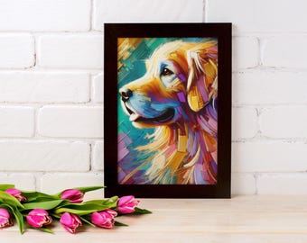 Abstract Dog Art Print - Modern Pet Decor - Colorful Canine Painting - Unique Gift for Dog Lovers - Contemporary Wall Art