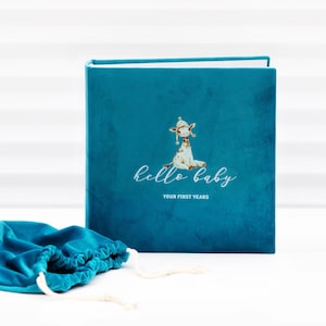 Photo Album Velvet Personalized Baby Memory Book with UV Print | Custom Baby Shower Gift | Handmade Family Keepsake