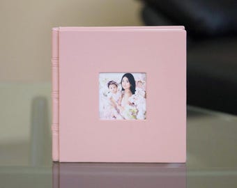 Personalized Eco Leather Photo Album: Lay Flat Family Photobook