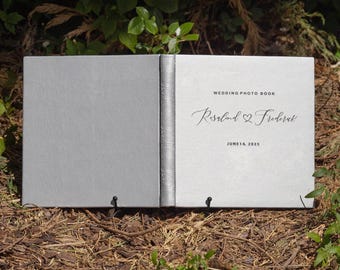 Personalized Leather Wedding Photo Album: Lay-Flat Fuji Paper Keepsake