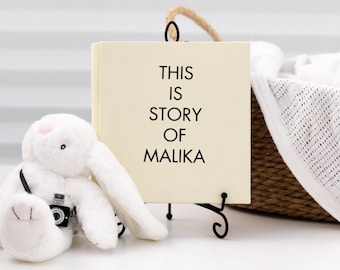 Custom Linen Album. Lay Flat Memory Photo Book, Newborn Keepsake
