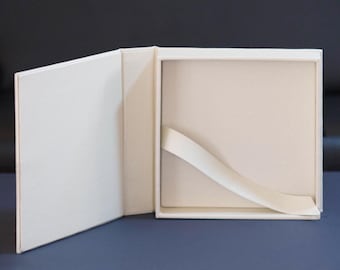 Personalized Linen Photo Album Storage Box: Wedding Keepsake