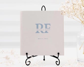 Handcrafted Lay Flat Wedding Photo Album: Personalized Linen Keepsake