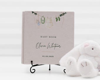 Personalized Baby Photo Album: Plush Velvet Cover, Lay-Flat Pages