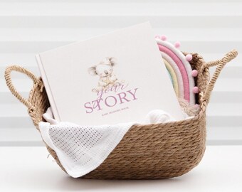 Personalized Linen Baby Photo Album: Custom Animal Print Keepsake