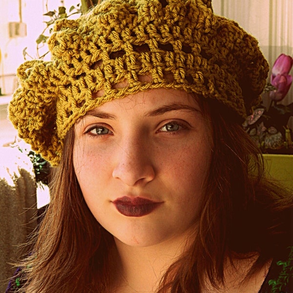 Custom Made Hats, Stevie  Style Hat, Renaissance Hat, Medieval Hat, Crochet Berets, Floppy Berets, Crochet Tam