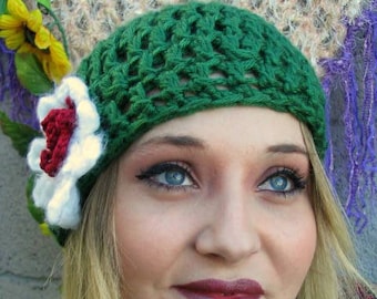 Easy Peasy Hat with Flower Crochet PATTERN, Cloche Hat Pattern, Crochet Hat Patterns, Crochet Hats, Crochet Beanie, Hat Patterns, Crochet