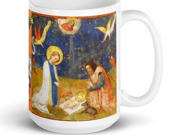MEDIEVAL ART Coffee Mugs, SCA Gifts, Renissance Coffee Mug, Medieval Gifts, Medieval Christmas Gifts, Christmas Nativity Mugs, Medieval Art