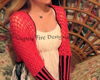 Fires Of Camelot Medieval Renaissance Shrug Crochet Pattern Instant Download