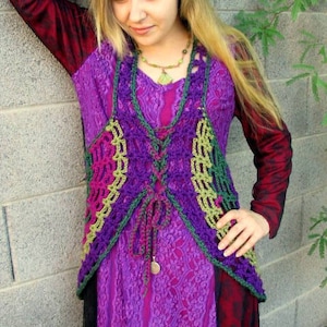 Choose Your Own Color Spider Web Mandala Vest Dress SCA Tunic image 3